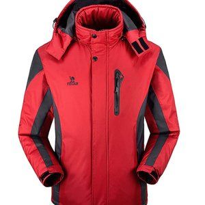 Men's Ski Jacket Thick Hooded Parka Warm